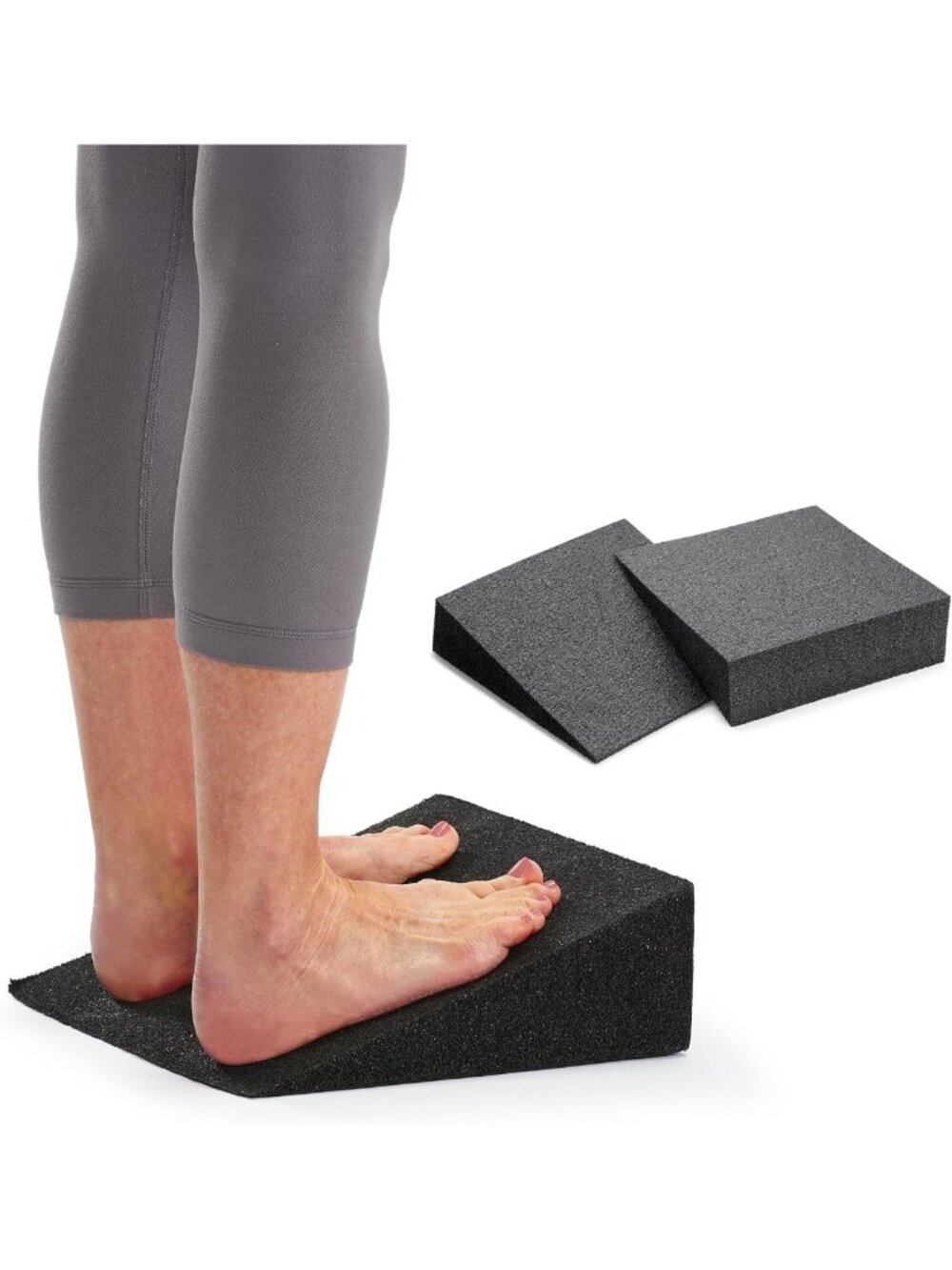 OPTP Slant (Pair) – Foam Wedge Set, Lightweight, 18 Degree Incline, Black